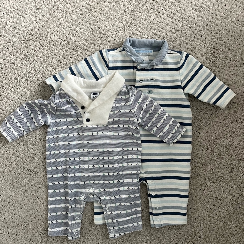 0-3 month Janie and Jack collard rompers